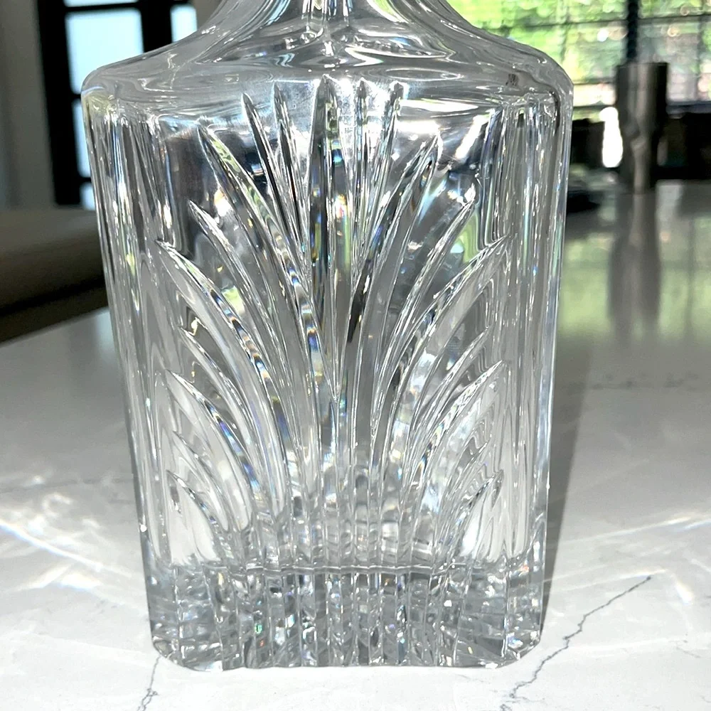Gorham Crystal Whiskey Decanter & Old Fashioned Glasses Nocturne Collection, set